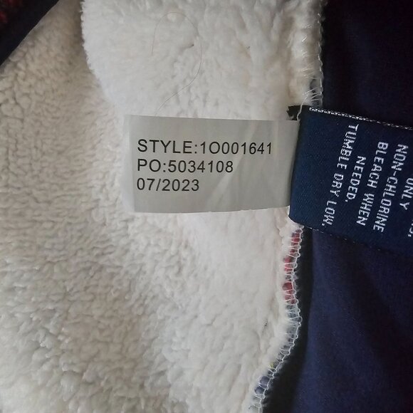 Vineyard Vines Red/Navy Blue Plaid Sherpa Fleece Half Zip Pullover Sweater XS - Picture 9 of 13